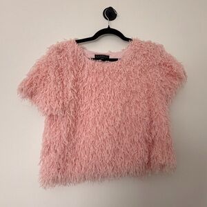 Eloquii Pink Textured Short Sleeve Top